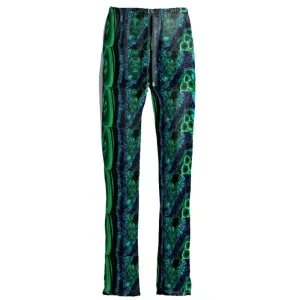 Womens "Malachite" Poly Satin Trousers