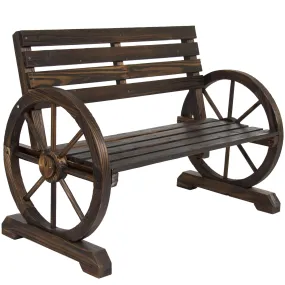 Wooden Wagon Wheel Bench