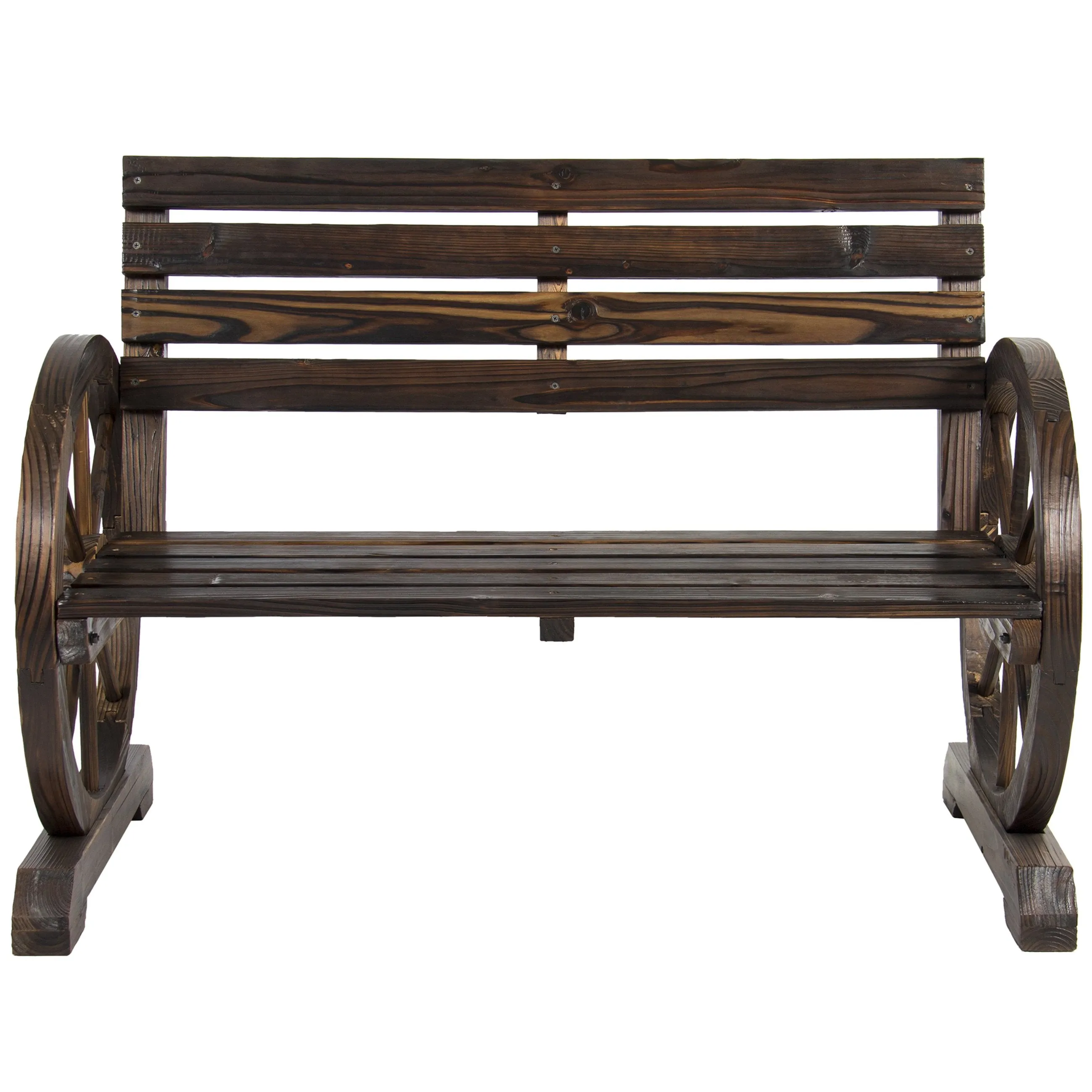 Wooden Wagon Wheel Bench