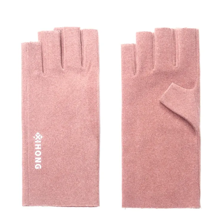 WST-41 Winter Thin Flannel Warm Finger Gloves Nail Protective Gloves, Spec: Finger (Pink)