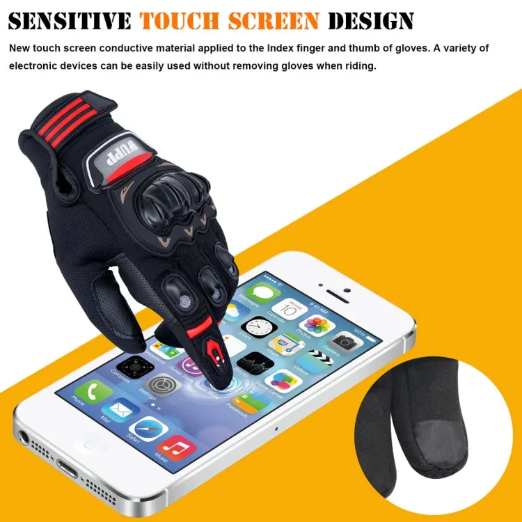 WUPP Motorcycle Gloves Touch Screen Waterproof Breathable Wearable Anti-skid Resistance Summer Winter Full-Finger Protective Gloves, Size: XXL