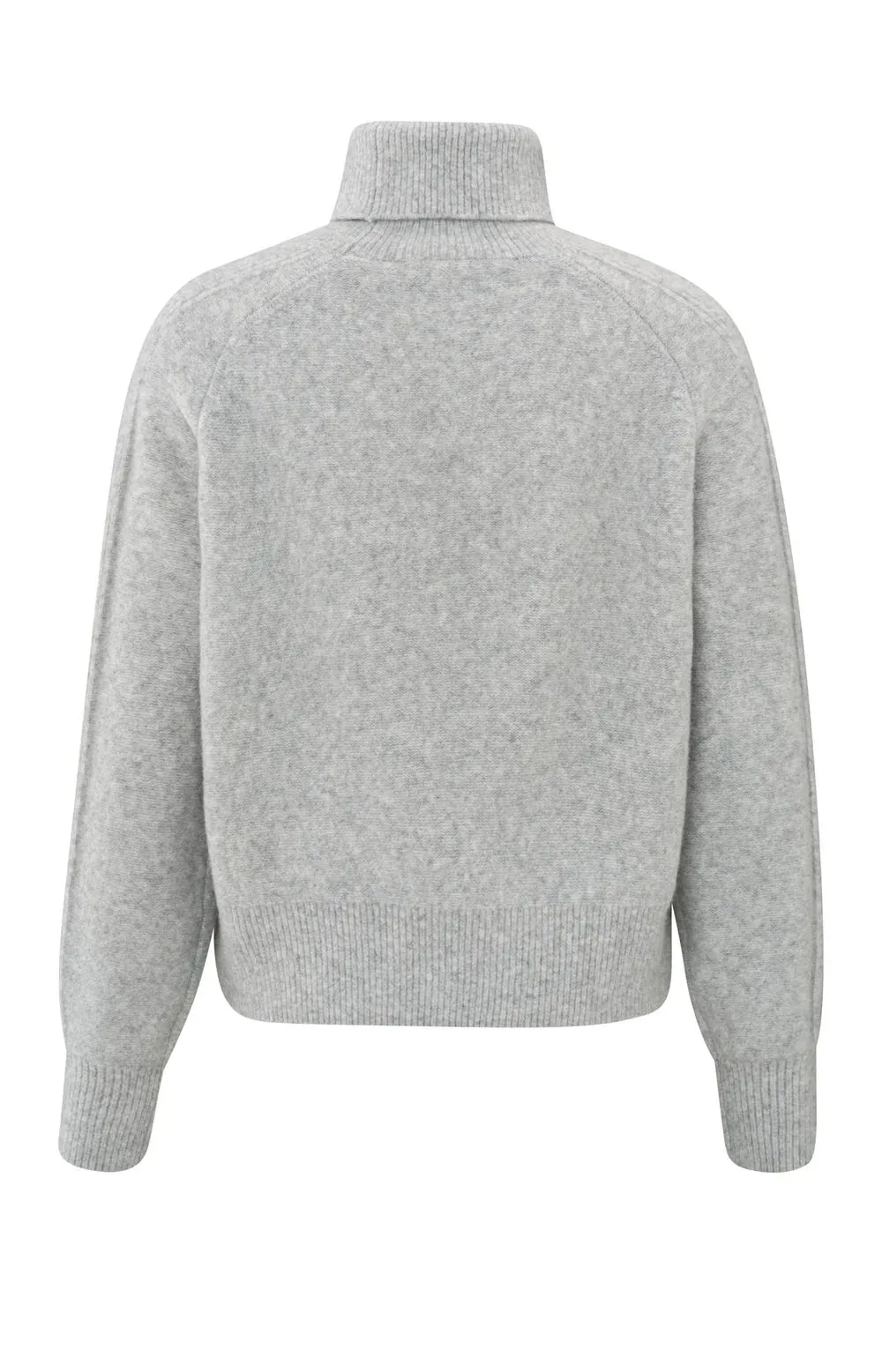 YAYA TURTLENECK SWEATER CABLE GREY MELANGE