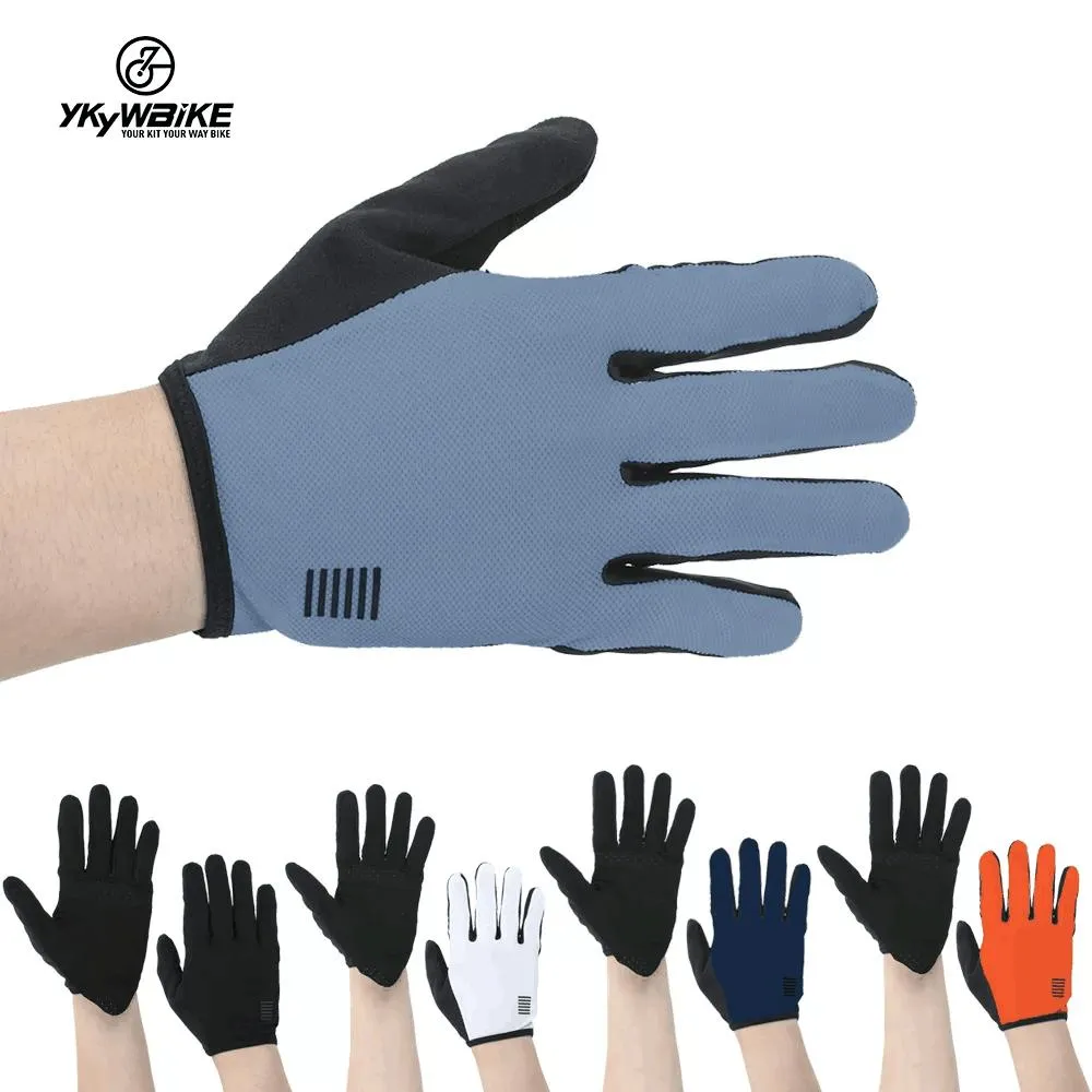 YKYW MTB Road Cycling Touch Screen Full Finger Gel Gloves Mesh Fabric Quick-drying Elastic Breathable XRD Technology Shockproof 5 Colors